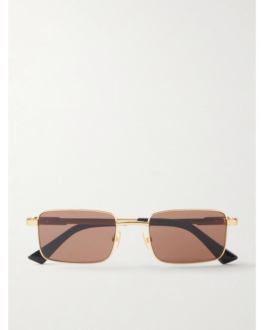 Bottega Veneta Natural Square-Frame-Tone Metal Sunglasses