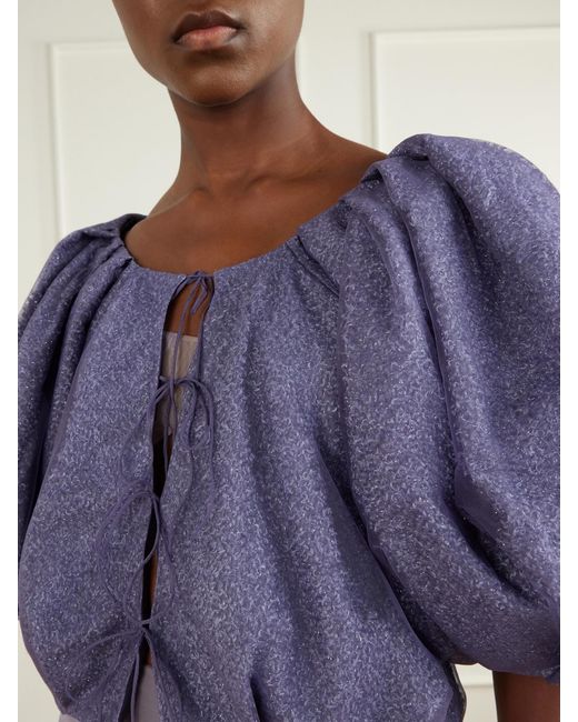 PAULINE DUJANCOURT Purple Lauren Printed Tulle Jacket