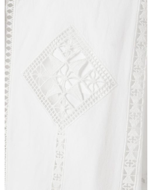 Isabel Marant White Serena Crochet-Trimmed Cotton-Poplin Shirt