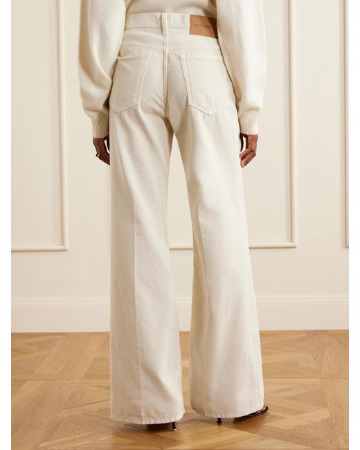 Haikure Natural Clara Cotton-Courduroy Wide-Leg Pants