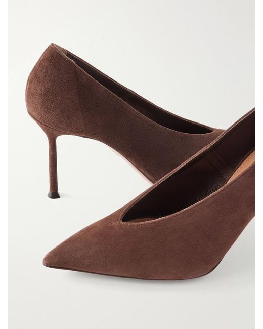 Aquazzura Brown Voltaire 85 Suede Pumps
