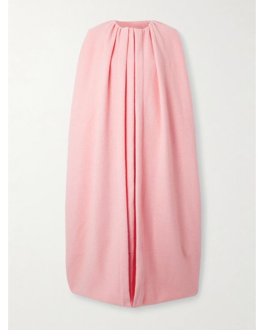 Jil Sander Pink Cape-Effect Draped Wool-Blend Coat