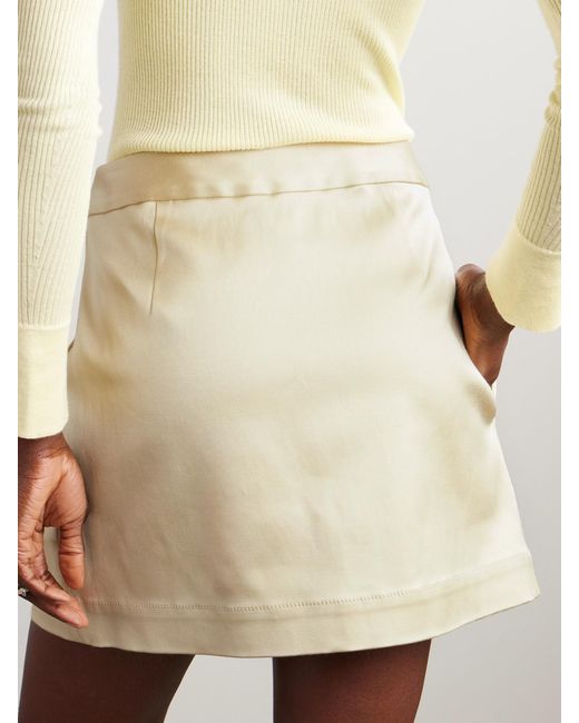 Sa Su Phi Natural Andrea Silk And Cotton-Blend Twill Mini Wrap Skirt