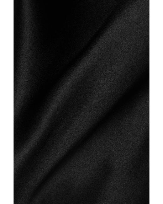 Michael Lo Sordo Black Crystal-Embellished Silk-Satin Gown