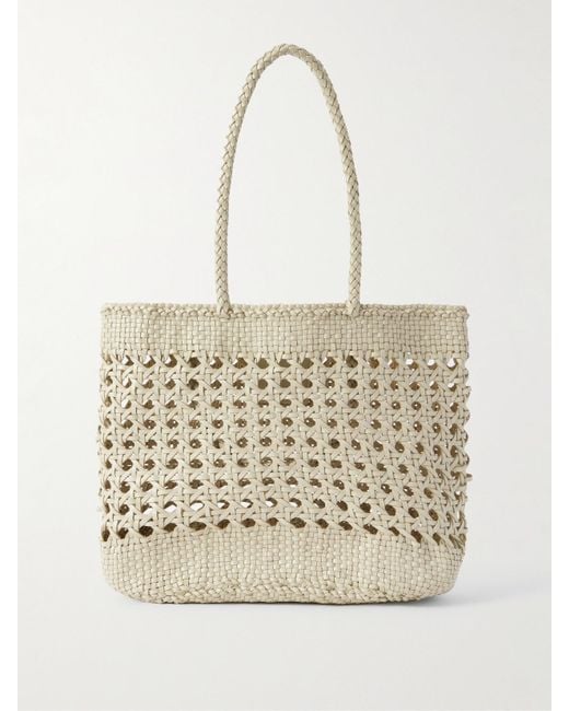 Dragon Diffusion Natural Eclipse Woven Leather Tote