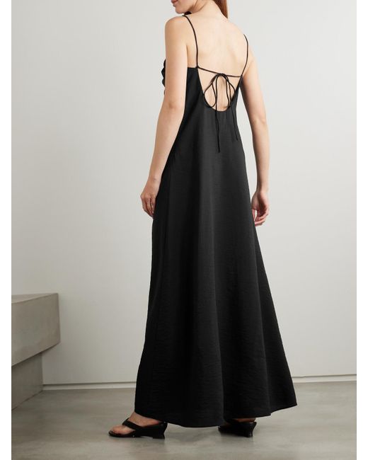 Rohe Black Maxikleid Aus Crêpe Aus Einer Seidenmischung Mit Freier Rückenpartie Und Raffungen