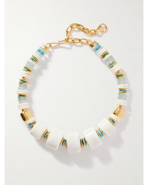 Lizzie Fortunato White Granada-Plated, Bone And Beaded Necklace