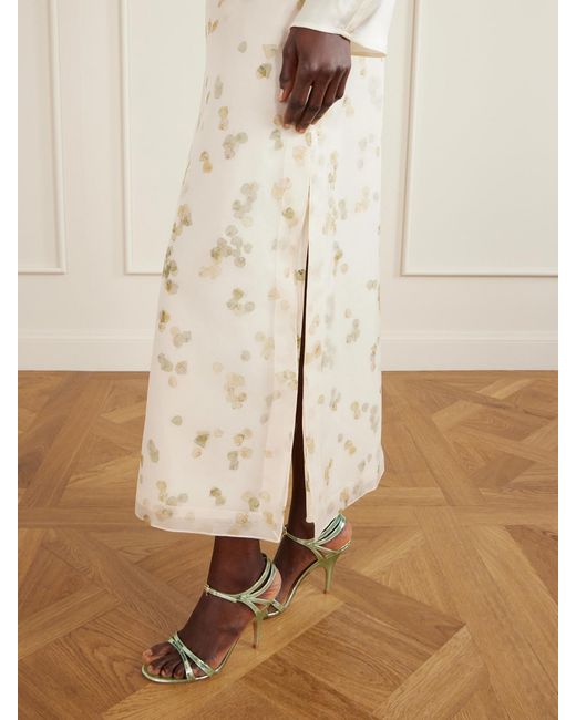 Altuzarra Natural Linnie Printed Cotton-Blend Organza Maxi Skirt