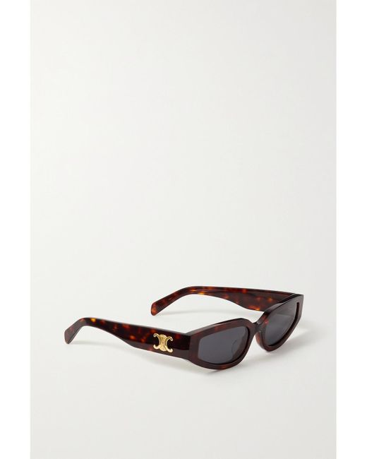 Céline White Triomphe Cat-Eye Acetate Sunglasses