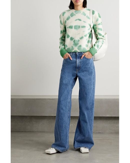SLVRLAKE Denim Blue Eva High-Rise Wide-Leg Organic Jeans
