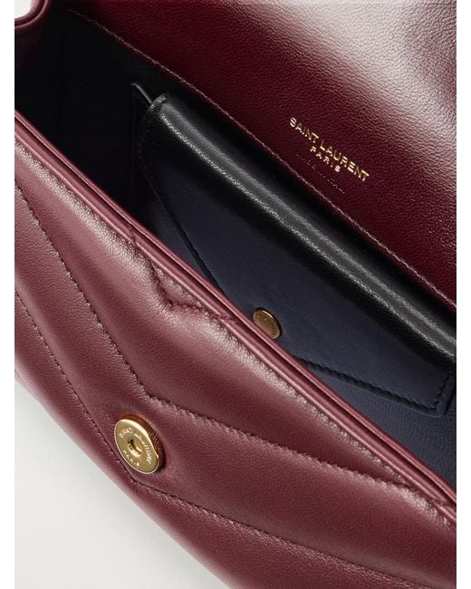 Saint Laurent Purple Loulou Mini Matelassé Leather Shoulder Bag