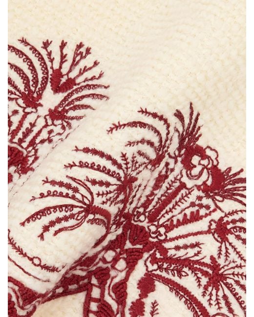 Etro Natural Embroidered Wool-Tweed Skirt