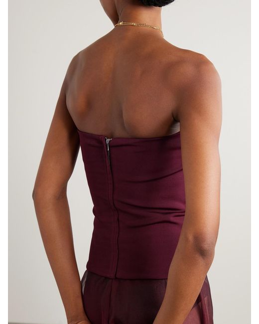 Esse Studios Purple Illi Strapless Stretch-Knit Top