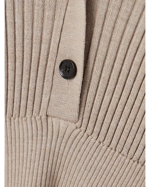 Proenza Schouler Natural Maeve Ribbed Merino Wool And Silk-Blend Midi Dress