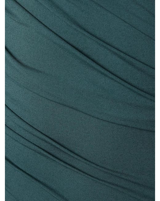 TOVE Green Africa Ruched Stretch-Jersey Turtleneck Maxi Dress