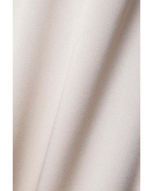 Brunello Cucinelli White Duchesse-Satin Wide-Leg Pants