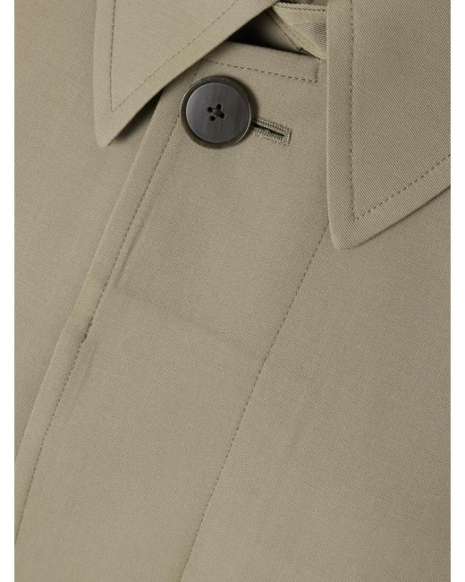 Auralee Natural Wool-Gabardine Trench Coat