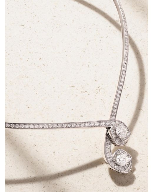David Morris Natural Frozen Kiss Torque 18-Karat Diamond Necklace