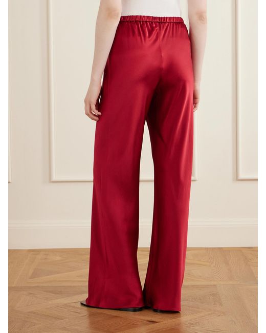 Comme Si Red Silk-Bias Pants