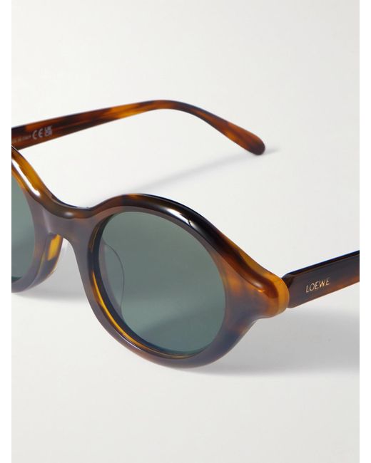 Loewe Green Round-Frame Tortoiseshell Acetate Sunglasses
