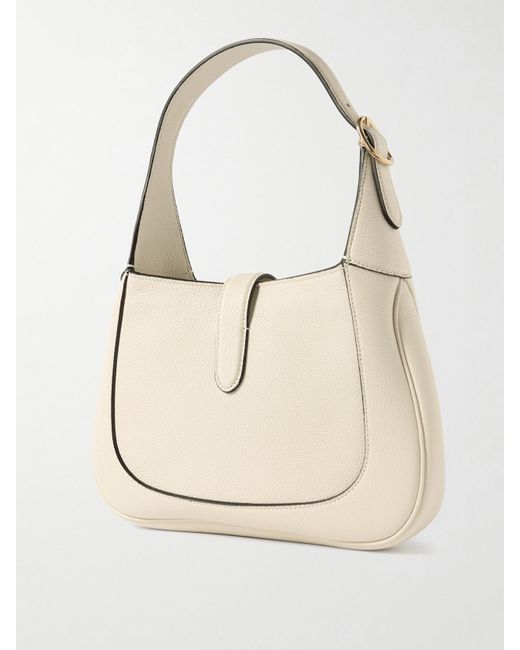 Gucci Natural Jackie 1961 Small Textured-Leather Shoulder Bag