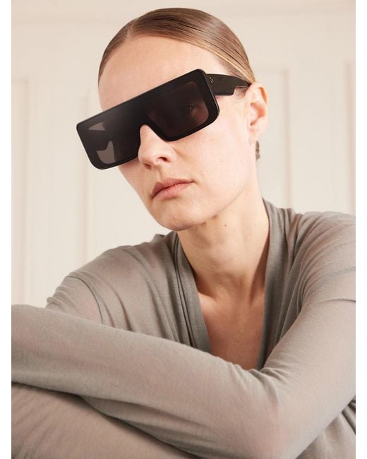 Rick Owens Black Documenta Square-Frame Sunglasses