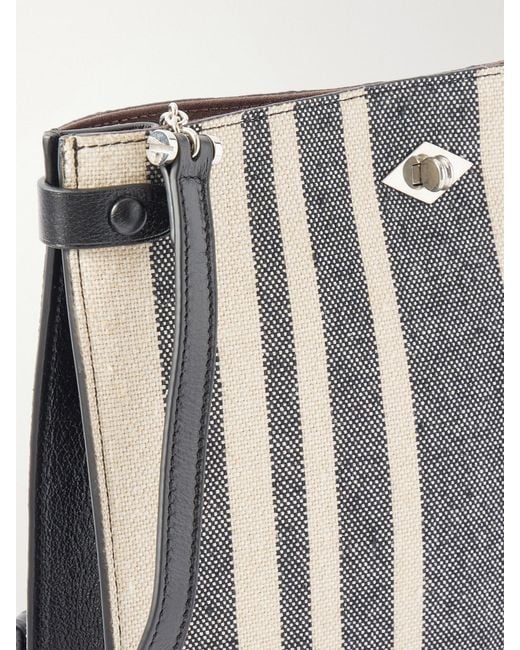 Metier Blue Stowaway Striped Canvas Shoulder Bag