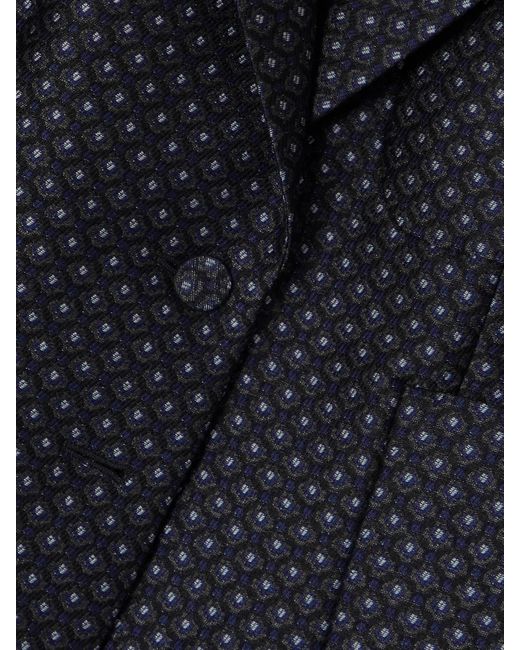 Dries Van Noten Blue Bamie Verkürzter Blazer Aus Jacquard
