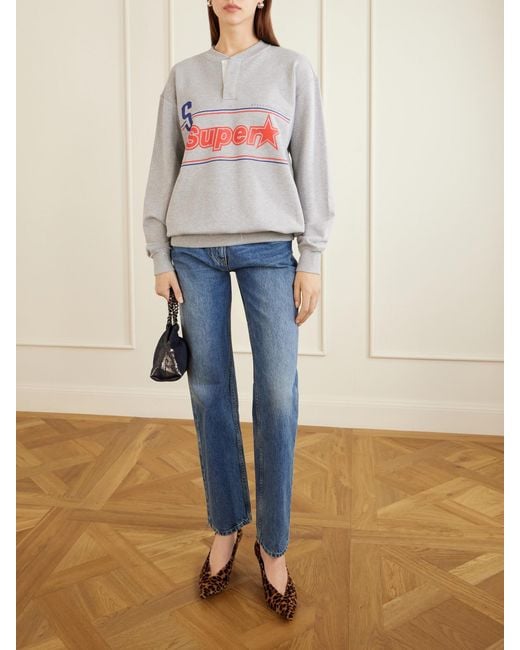 Stella McCartney Gray Superstar Logo-Printed Cotton-Jersey Sweatshirt