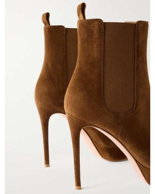 Gianvito Rossi Brown 85 Suede Ankle Boots