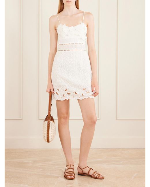 Isabel Marant White Reola Embroidered Ramie Mini Dress