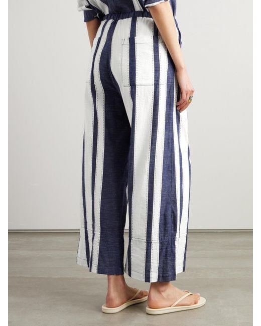 Lemlem Blue Desta Hose Aus Gestreifter Baumwolle