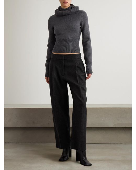 Alaïa Black Wool Straight-Leg Pants