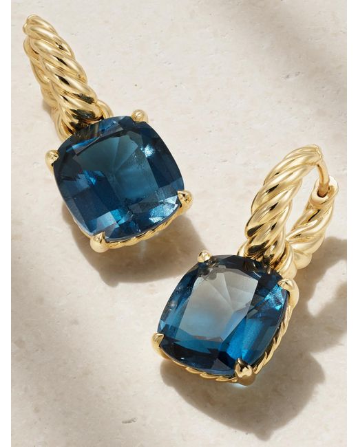 David Yurman Blue Marbella Creolen Aus 18 Karat Mit Topasen
