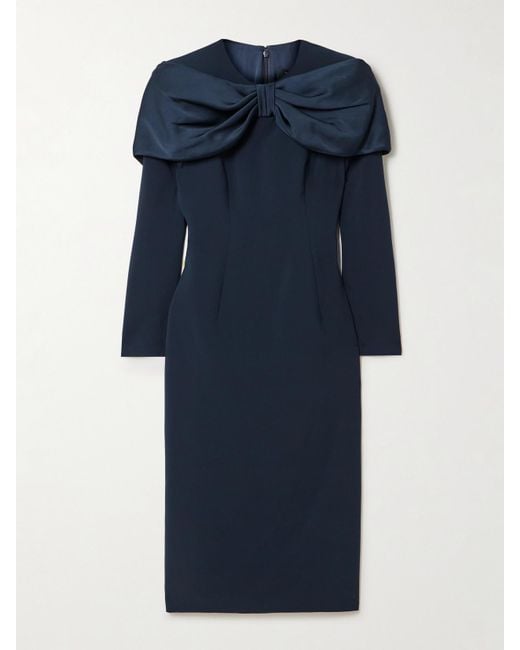 Robe Midi Effet Cape En Crêpe Stretch Et En Satin Penny Jenny Packham en coloris Blue