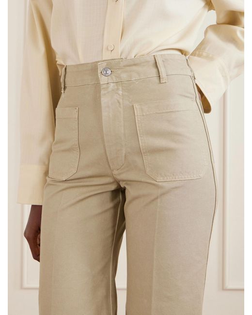 Victoria Beckham Natural Alina High-Rise Straight-Leg Jeans
