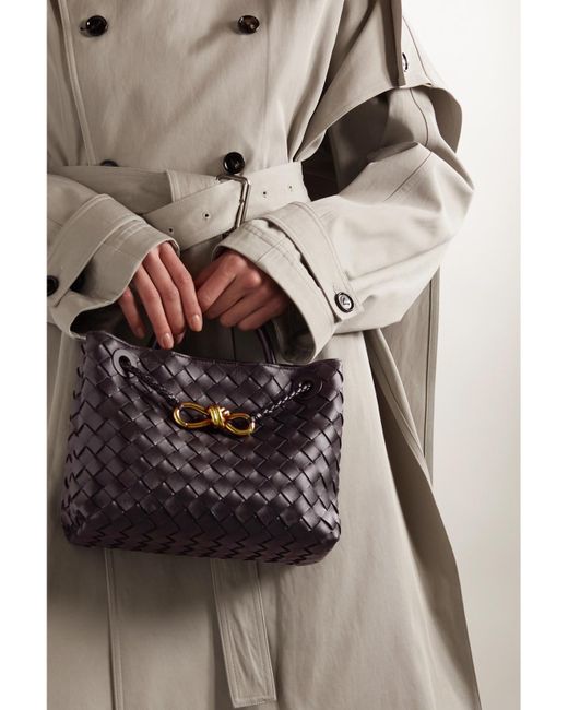 Bottega Veneta Brown Andiamo Small Intrecciato Leather Tote