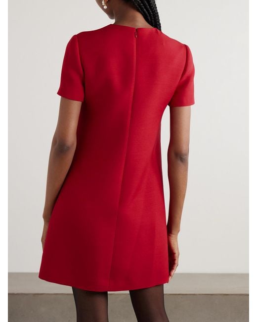 Valentino Garavani Red Minikleid Aus Einer Woll-Seidenmischung Mit Schleifen