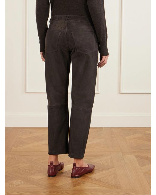 Citizens of Humanity Black Winslow Suede Straight-Leg Pants