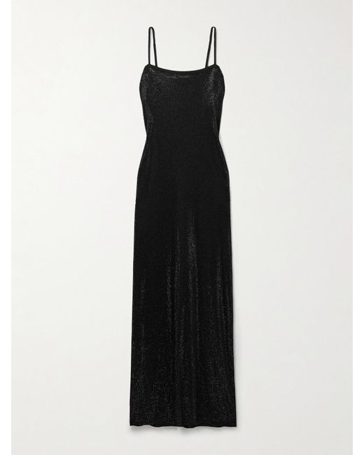 Alexander Wang Black Crystal-Embellished Jersey Midi Dress
