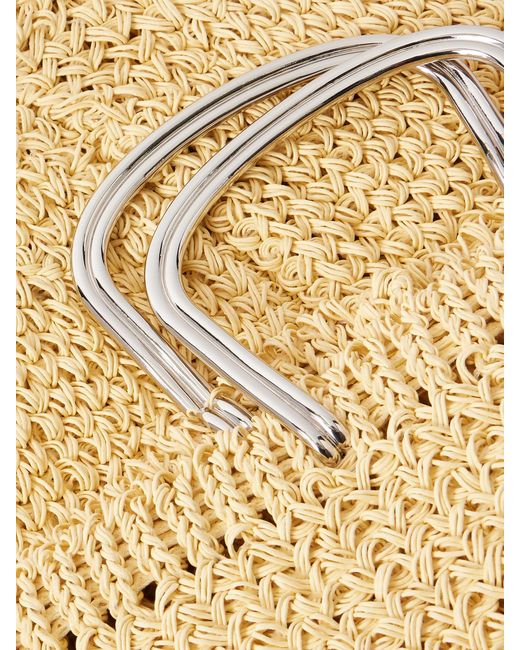 Tory Burch Metallic Woven Raffia Tote Bag