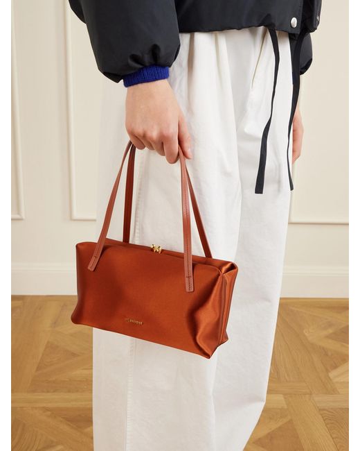 Jil Sander Red Goji Pillow Satin Shoulder Bag