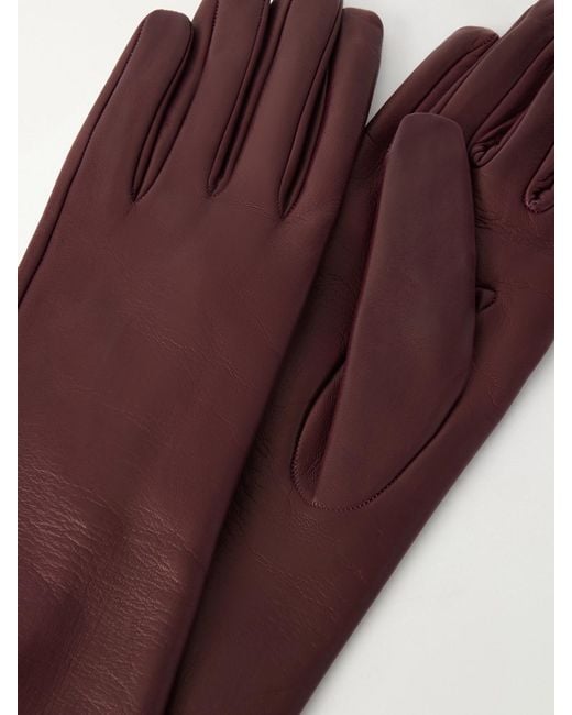 Nour Hammour Purple Leather Gloves
