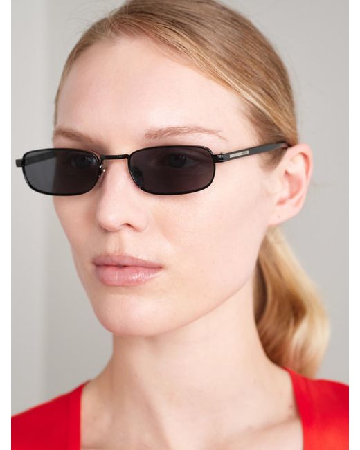 Prada Black Sonnenbrille Mit Rechteckigem Rahmen Aus Metall