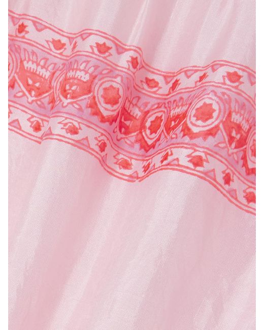 Pantalon Large En Satin De Soie Imprimé Otto Alix Of Bohemia en coloris Pink