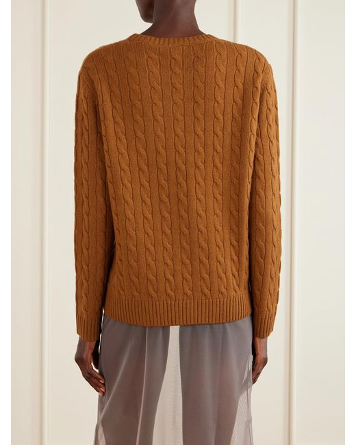Valentino Garavani Brown Cable-Knit Cashmere Sweater