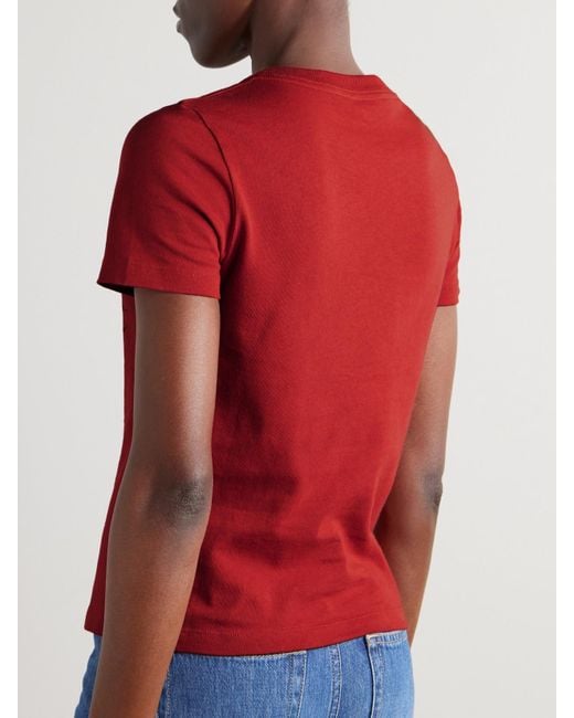 Chloé Red T-Shirt Aus Baumwoll-Jersey Mit Prints