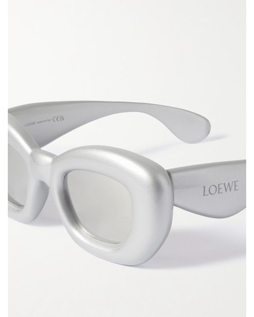 Loewe White Inflated Oversized D-Frame Acetate Sunglasses