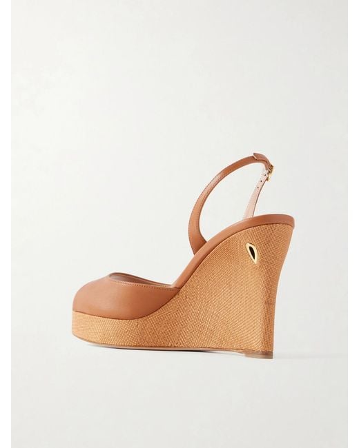 JENNIFER CHAMANDI Natural Nino 105 Leather Wedge Sandals