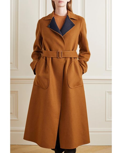 Loro Piana Blue Reversible Belted Cashmere Coat